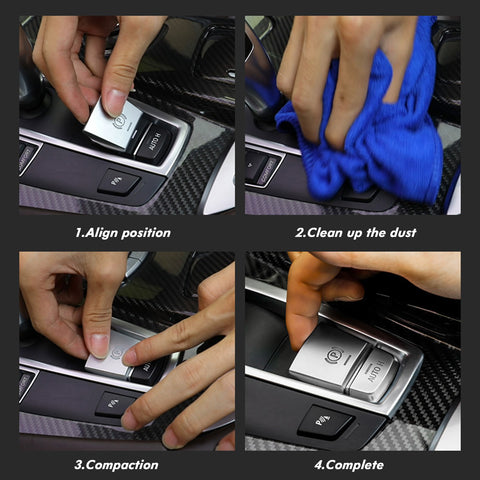 Chrome Electronic Hand Brake P Button Cover Trim, Compatible with BMW F10 F07 F01 X3 F25 X4 F26 F11 F06 X5 F15 X6 F16