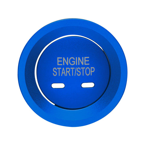 Blue/ Gold/ Red/ Silver Keyless Engine Start Stop Button Cap with Surrounding Trim Ring for Chevy VW Cadillac GMC