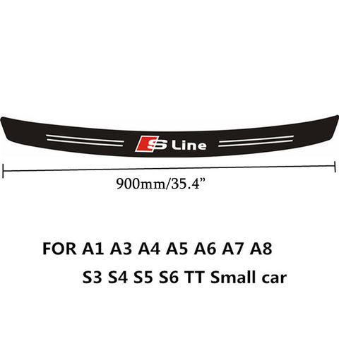 Carbon Fiber Painted Vinyl Rear Bumper Guard Sill Decal for Audi