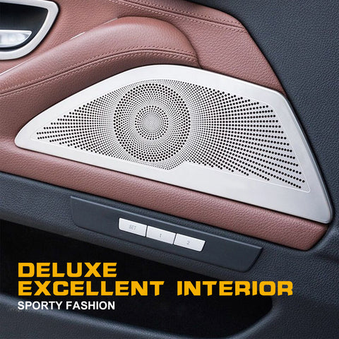 Silver Stainless Door Stereo Speaker Frame Trim For BMW 5-Series F10 2010-2017