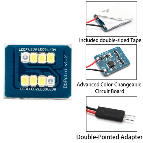 1pcs Blue to White Extreme Bright 8-SMD LED Car Interior Dome Light with T10 Festoon Adapter, Fading Blue to White