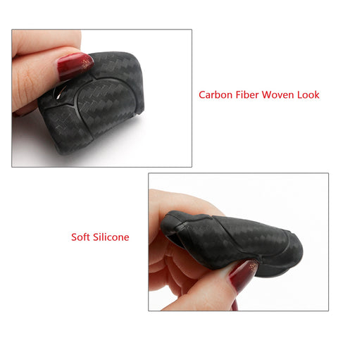 Carbon Fiber Pattern Silicone Key Fob Case Cover Protector for Mini Cooper MK1 R50 R52 R53 3-button Key