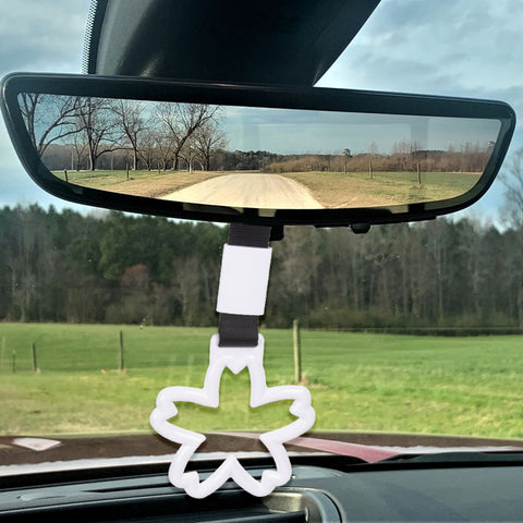 White Tsurikawa Handle Ring Sakura Shaped Japanese Car Warning Loop Decoration