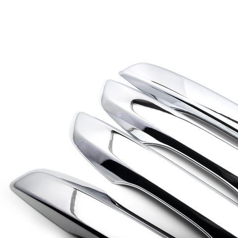 Sporty Carbon Fiber Style / Styling ABS Chrome Car Door Exterior Handle Cover Trim Guard for Honda Civic 2016-2019