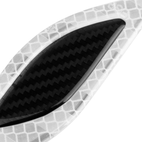 6x White w/ Carbon Fiber Pattern 3D PVC Night Reflect Car Vent Edge Bumper Decal