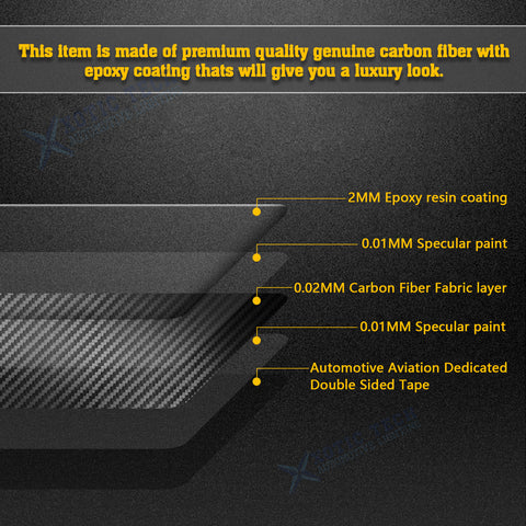 4X Inner Carbon Fiber Window Switch Frame Cover Trim For Ford Mustang 2015-2022