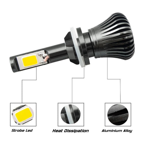 2pcs Golden Yellow LED Fog Light Bulbs w/ Flashing Strobe Function