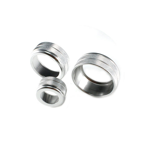 3pcs Red/Silver AC Climate Control Radio Volume Knob Ring Covers For BMW 1 2 3 3GT 4 Series