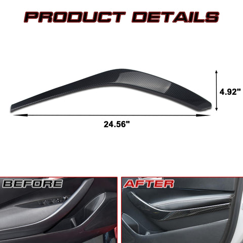 Carbon Fiber Texture Front Side Door Armrest Cover For Toyota Corolla 2020-2023