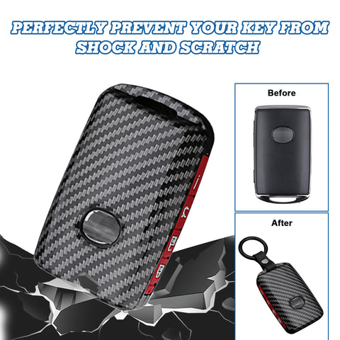 Carbon Fiber Texture Full Protect Keyless Key Fob Cover For Mazda CX-9 2020-23