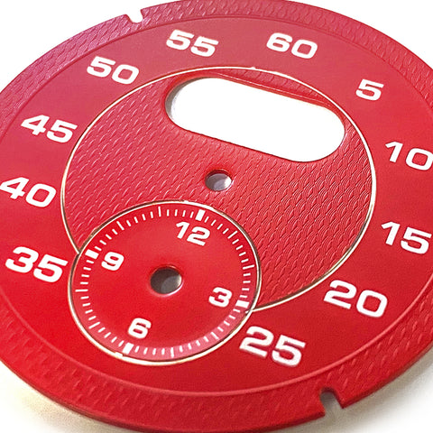 Guard Red / Racing Yellow Dial Gauge Face Cover Trim Sporty Chrono Decorative Overlay for Porsche Macan Boxster Cayman 991