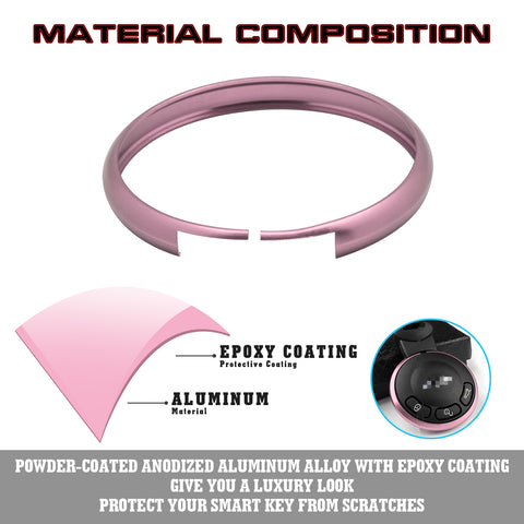 Pink Aluminum Remote Control Key Ring Rim Surrounding For Mini Cooper JCW R55 R56