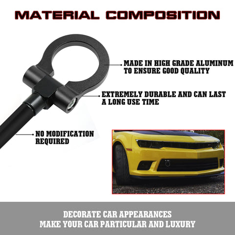 Black Track Racing JDM Style CNC Aluminum Tow Hook For Chevrolet Camaro 2016-up