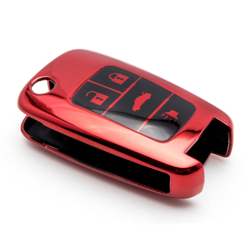 Red / Rose Gold Soft TPU Full Protection Remote Key Fob Case Cover for Chevrolet Cruze Malibu 4-button Flip Key