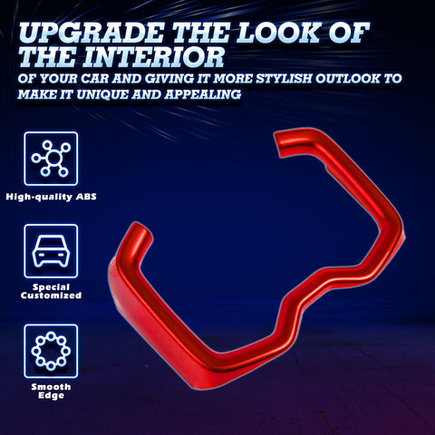 Inner Water Cup Holder Panel Frame Cover Trim, Sporty Red, Compatible with Toyota RAV4 2019-2024