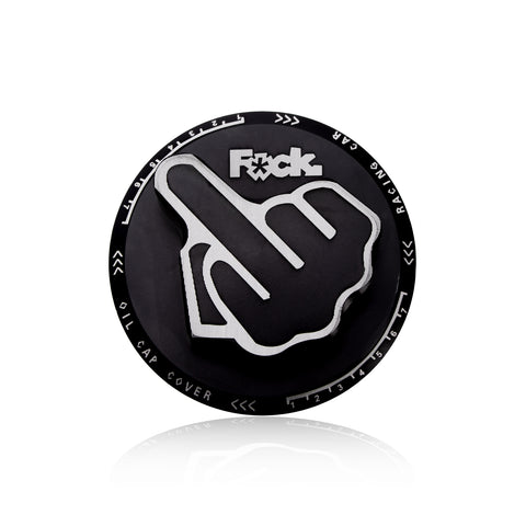 1X Black Middle Finger Novelty Engine Fuel Tank Cap Gas Oil Box Cover For Toyota