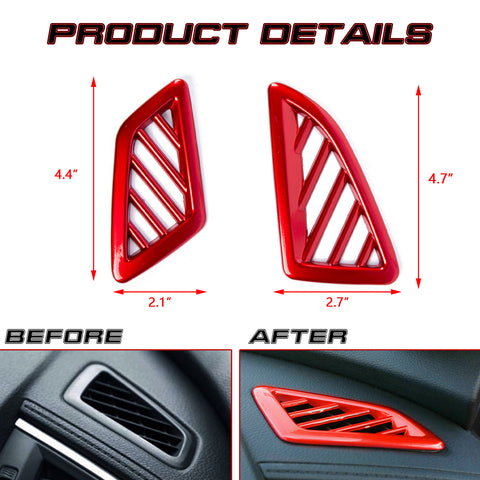 Glossy Red Inner Dashboard AC Vent Outlet Cover Trim For Honda Civic 2016-2021
