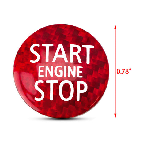 Carbon Fiber Car Engine Start Button Sticker Interior Ignition Trim Decal for Mini Cooper R55 R56 R57 R58 R59 R60 R61 Accessories (Red)