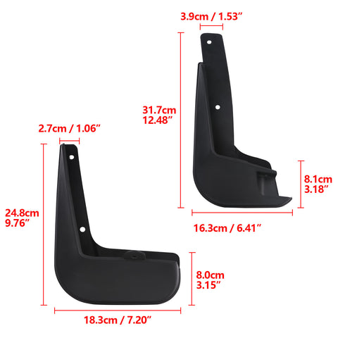 Front Rear Mud Flaps Splash Fender Guard Mudguard 4pcs with Hardware Compatible With Toyota Corolla 2014-2018