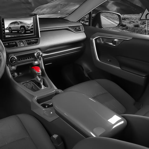 Inner Gear Shift Knob Lever Cover Trim, Red, Compatible with Toyota RAV4 2019-2024