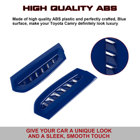 2X Blue ABS Side AC Air Vent Outlet Cover Trims Decor For Toyota Camry 2018-2024