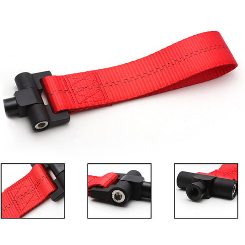 Blue / Black / Red JDM Style Tow Hole Adapter with Towing Strap for Volkswagen Jetta MK6 2011-2018