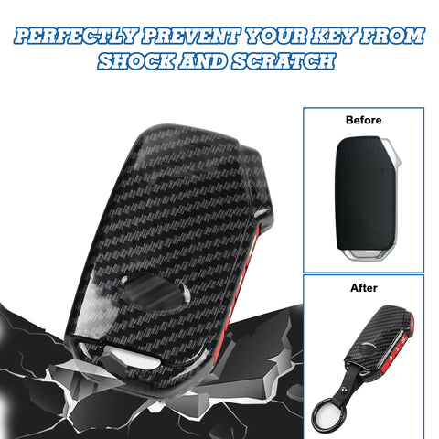 Carbon Fiber Look Full Protect Remote Key Fob Cover For Kia Sorento 2018-2022