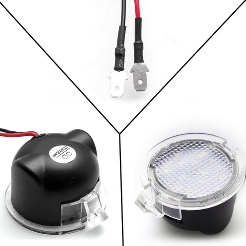 2pcs Xenon White / Ice Blue Error Free High Power LED Side Mirror Puddle Lights for Ford F-150 Raptor Explorer Expedition