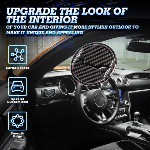 9Pcs Carbon Fiber Dashboard AC Air Outlet Overlay Trim For Ford Mustang 2015-up