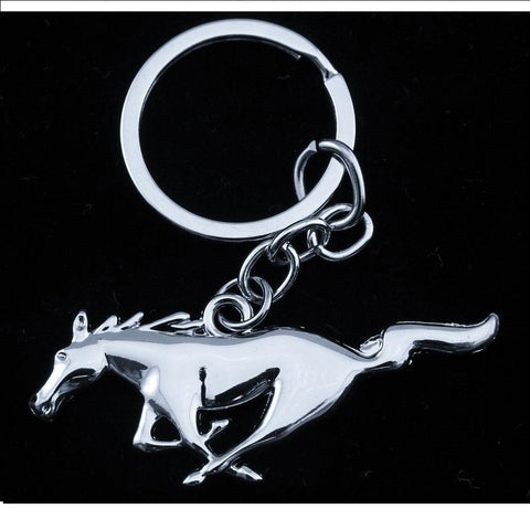 Xotic Tech Chrome Pony Horse Key Chain Fob Ring Keychain for Mustang GT 500 Cobra Shelb