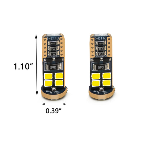 for Toyota Tacoma Tundra 2001-2019 White Error Free LED Backup Reverse Light Bulb, Super Bright 12-SMD 3030 194 168 2825 W5W T10 LED Bulb