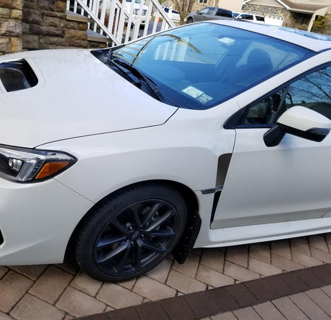 Side Fender Insert Vent Overlay Vinyl Decal Trim Wrap Pre-Cut Genuine Vinyl KK Decal Sticker Compatible with Subaru WRX STi 2015-2021 (Carbon Fiber Pattern, Upper & Lower Fender)