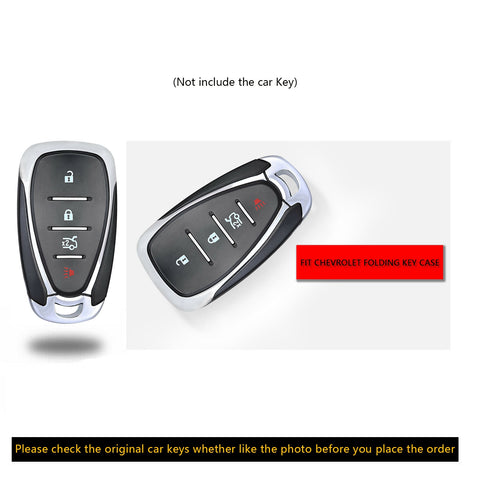 Matte Carbon Fiber Texture Key Fob Case Keyless Smart Key Protective Hard Cover for Chevrolet Cruze Malibu Camaro Volt 2016-2019 4-button Key