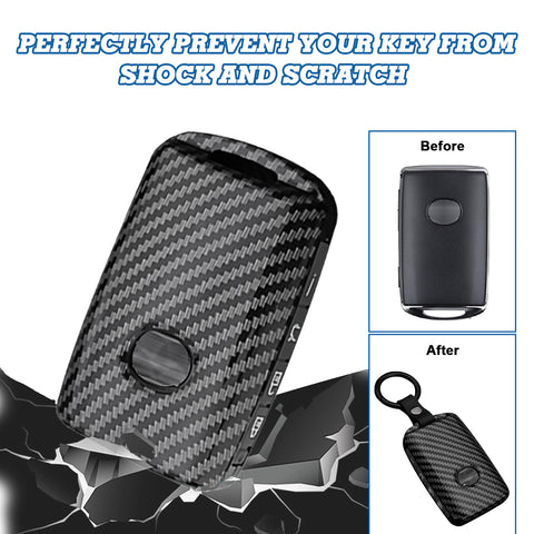 Carbon Fiber Look Full Protect Remote Smart Key Fob Cover For Mazda CX-9 2020-21