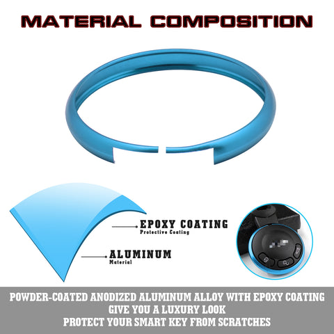 Sky Blue Aluminum Remote Control Key Ring Rim Surrounding For Mini Cooper JCW R55 R56