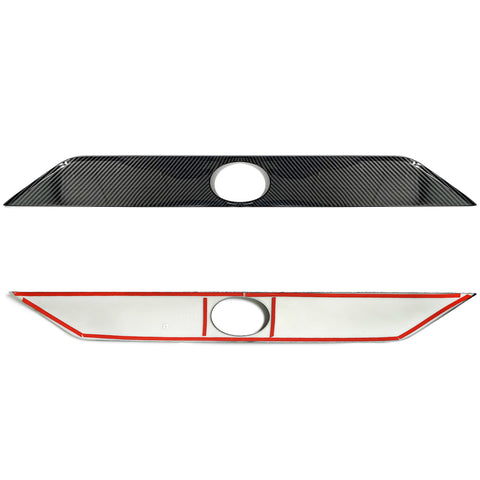 for Toyota RAV4 2019-2024 Rear Trunk Lid Cover Trim, ABS Carbon Fiber Car Tailgate Rear Door Latch Strip Cover Molding
