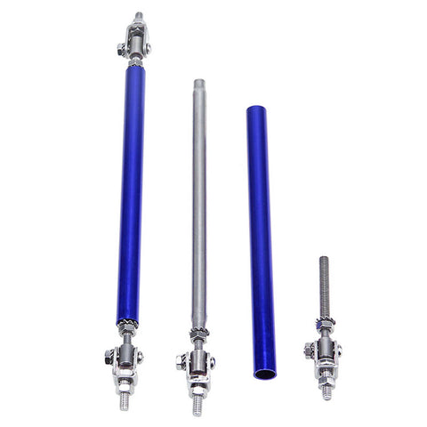 Adjustable 6"-9" / 8"-11" / 10"-13" Front Bumper Lip Splitter Diffuser Strut Rod Tie Bars Fit Most Vehicles, Black / Red / Blue / Silver