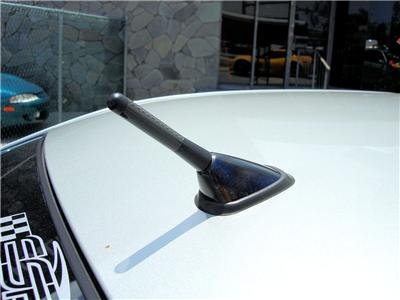 5" Black Real Carbon Fiber Aluminum Short Screw-On Mast Car Antenna