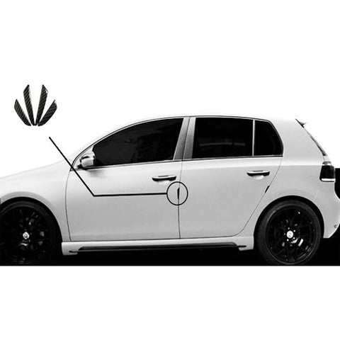 Black / Silver Real Carbon Fiber Car Side Door Edge Protection Guards Trim Sticker