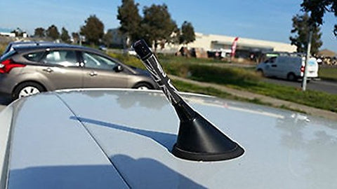 3" Black / Grey Union Jack Flag Theme Short Antenna For MINI Cooper All Models