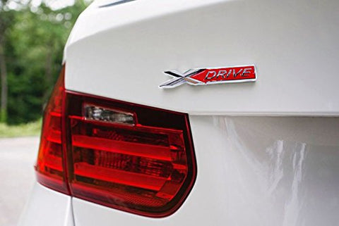 1x Red/Black X Drive Car Trunk Lid Fender Body Emblem Sticker For BMW X1 X3 X5 X6 (Black/Red)