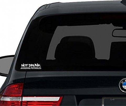 3pcs 6" NOT DRUNK AVOIDING POTHOLES Top Gear Car Window Die-Cut Graphic Vinyl Decals for SUV Truck Car Bumper, Laptop, Wall, Mirror, Motorcycle