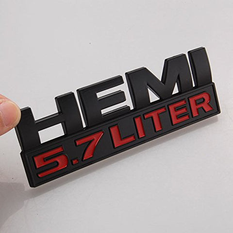 HEMI 7.2 LITER Black Trunk Side Fender Emblem Sticker Trim For Dodge Charger Ram 1500 Challenger Jeep Grand Cherokee