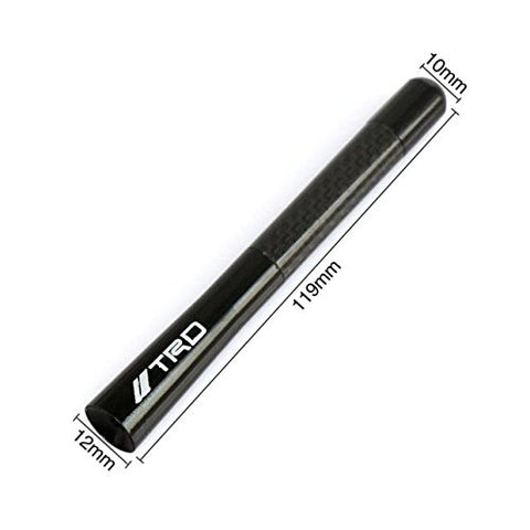 4.7" TRD Logo Carbon Fiber Black Polished Aluminum Alloy Screw-On Radio Aerial Short Antenna For Toyota Car Truck