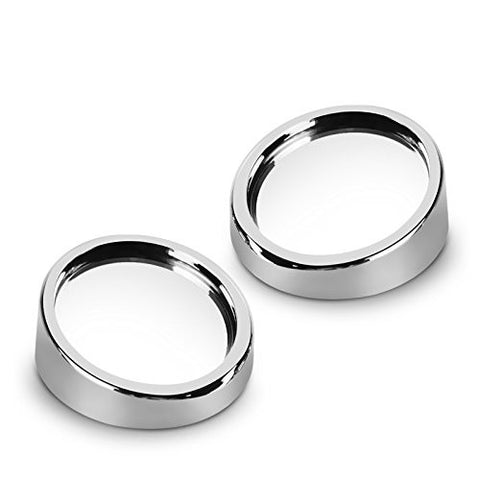 2 pcs Silver 2.0" Angle Convex Round Rear Wide View Blind Spot Mirrors For Car Truck SUVs Motorcycle