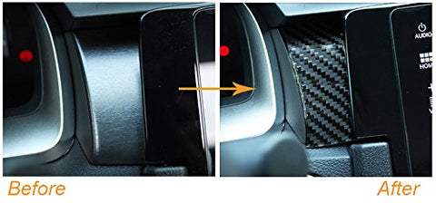3 pcs Car Interior Trim Real Carbon Fiber 3D Center Console Panel Dashboard Cover Sticker Trim For 2016 2017 2018 Honda Civic 10th