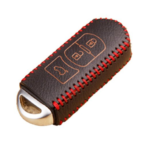 Genuine Leather Carbon Fiber Pattern Key Folding Fob Key Cover Audi Volkswagen Mazda Mercedes-Benz Nissan/Infiniti Kia/Hyundai