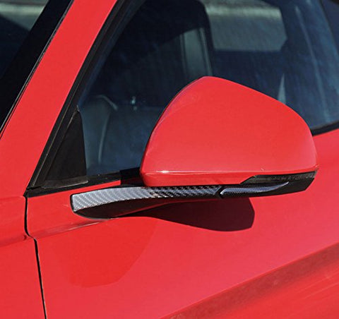 1 set Carbon Fiber Stickers Car Rearview Mirror Side Mirror Decoration Trim Sticker For 2015-2017 Ford Mustang