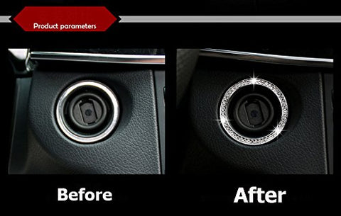 1 Piece Car Engine Start Stop Ignition Diamond Emblem Sticker Decoration Universal Fit