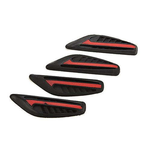 4 Pieces JDM Red Silicone Anti-Rub Car Door Edge Guard / Rear View Mirror Protector Stickers